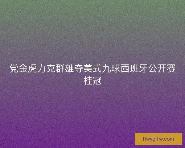 党金虎力克群雄夺美式九球西班牙公开赛桂冠